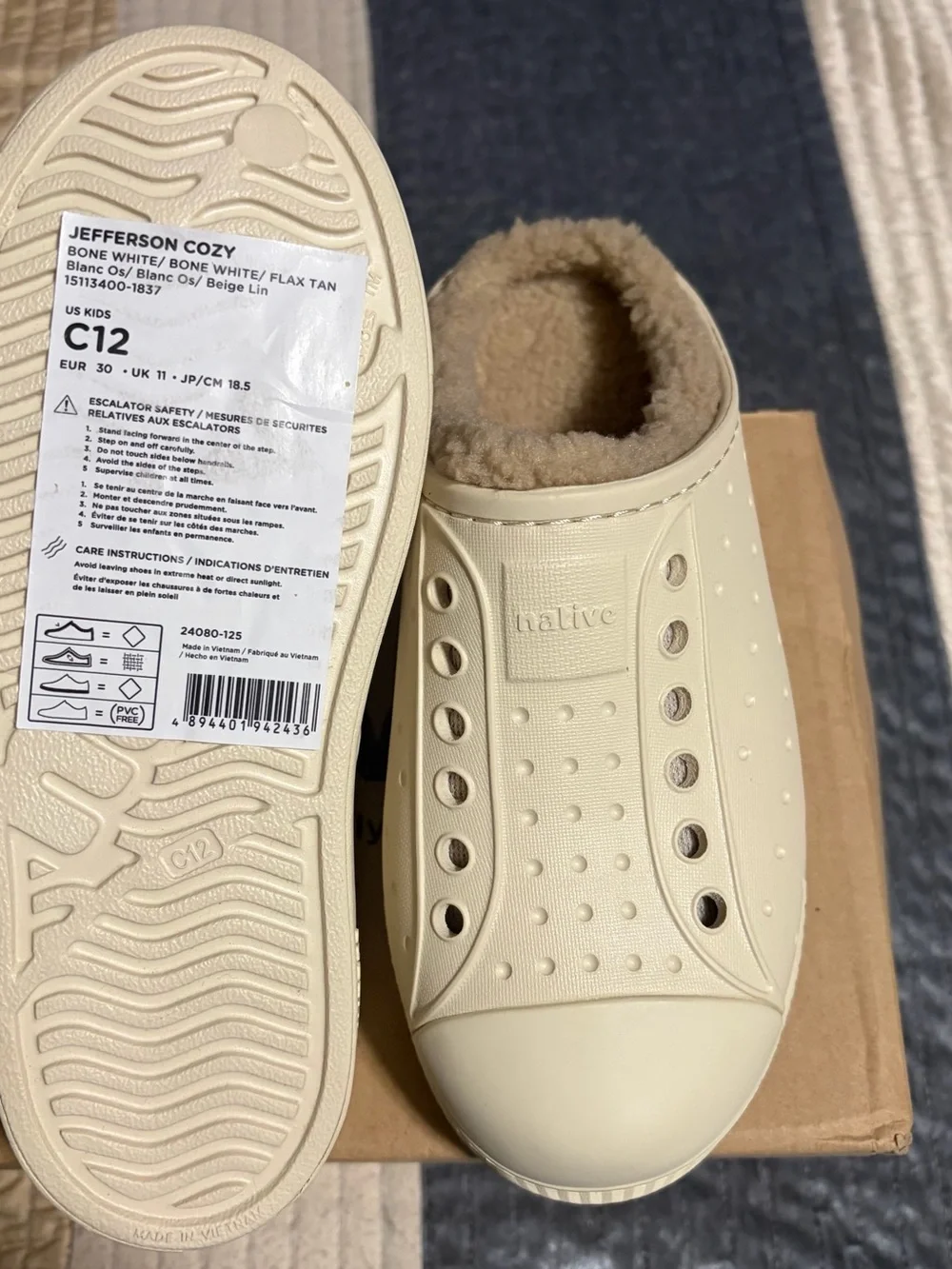 Native Kids Moccasins - Cream
